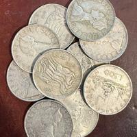 10 monete da 500 lire in argento Caravelle biga