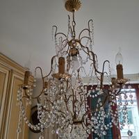 Lampadario in ottone e swarovski