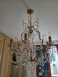 Lampadario in ottone e swarovski