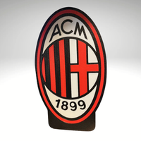 Lampada 3D AC Milan con LED luminosi