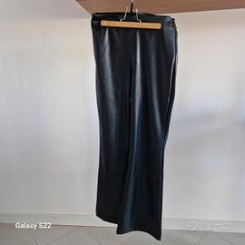 pantalone ecopelle nero