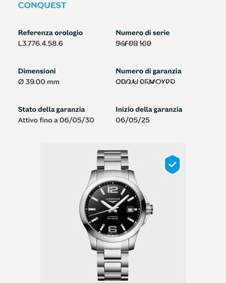 Longines Conquest 39mm auto - FULL SET