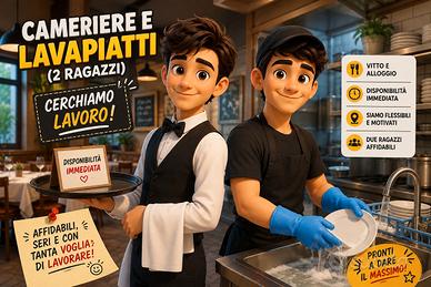 un Cameriere e un Lavapiatti (2 ragazzi)!@!