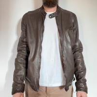 Bomber di pelle marrone