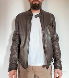 Bomber di pelle marrone