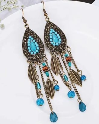 Orecchini IndyBoho Turquoise in metallo