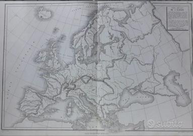 Carta geografica dell'Ottocento 