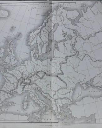 Carta geografica dell'Ottocento 