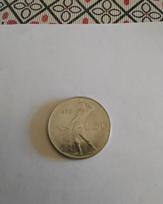Lire 50 1958 vulcano primo tipo conserv. qspl rare