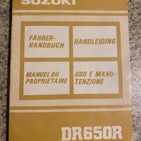 Manuale uso e manurenzione owners Suzuki DR 650 R