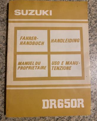 Manuale uso e manurenzione owners Suzuki DR 650 R