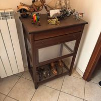 Mobiletto vetrina con cassetto e ribalta
