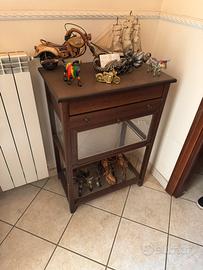 Mobiletto vetrina con cassetto e ribalta