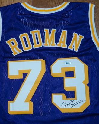 Maglia Lakers Rodman #73 autografata + certificati