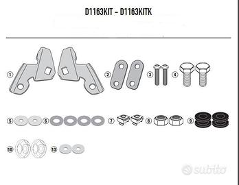 KIT ATTACCHI GIVI D1163KIT PER PARABREZZA 1163DT 1
