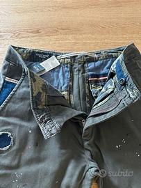Jeans colore militare con toppe della Mai Ami Tg 3