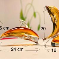 due delfini in vetro di Murano Venezia