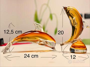 due delfini in vetro di Murano Venezia