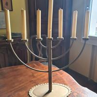 3 Menorah in ferro dorato, anni 50