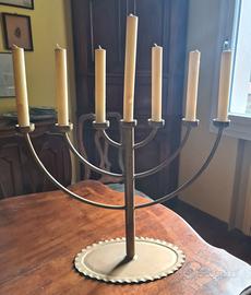 3 Menorah in ferro dorato, anni 50