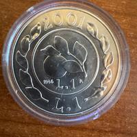 Moneta Argento 1 Lira 2001 Storia della Lira FDC