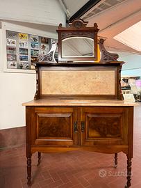 Mobile lavabo con specchiera e piano in marmo