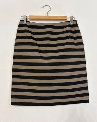 WEEKEND MAX MARA Gonna beige nera fantasia righe