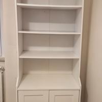 Libreria con 2 ante, bianco, 70x199 