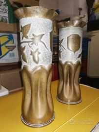 Coppia di vasi Grande Guerra - arte di trincea WW1