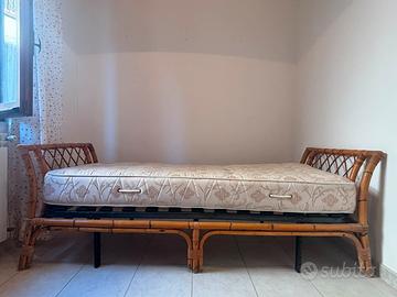 Struttura letto bambu con rete e materasso