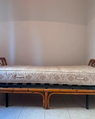 Struttura letto bambu con rete e materasso
