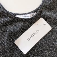 vestito lamé argento nero