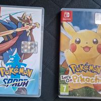 Pokemon spada e pokemon let's go pikachu