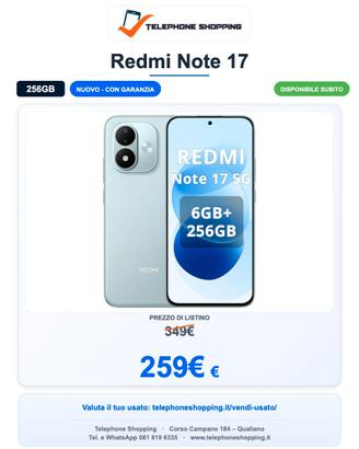 Xiaomi Redmi Note 17 6/256GB Nuovo