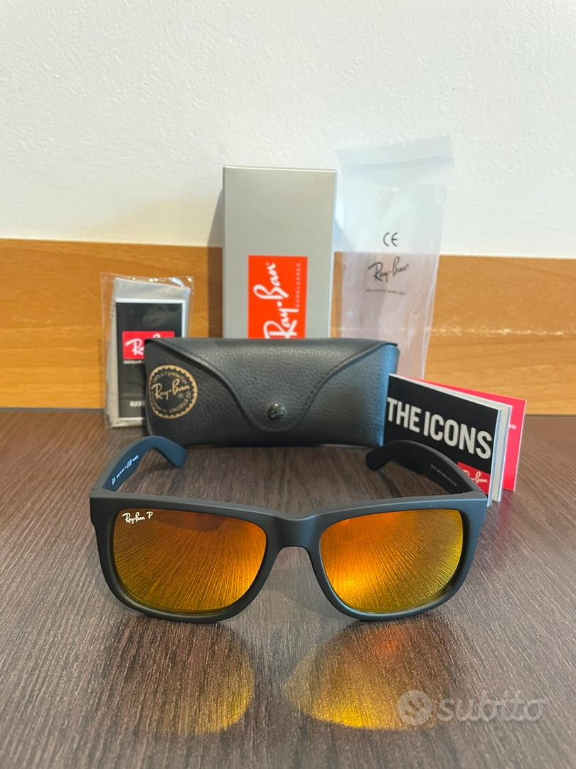 Ray-Ban Justin / Nero Opaco + Lenti Mirror Orange - Abbigliamento