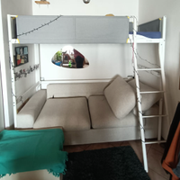 Letto a soppalco 90x200 cm con materasso
