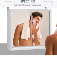 Armadietto bagno 2 ante con specchio