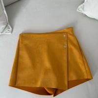 Gonna bermuda effetto camoscio