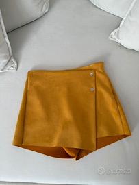 Gonna bermuda effetto camoscio