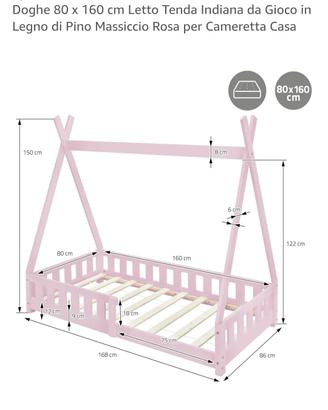 lettino tenda indiana per bambini
