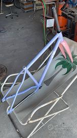 telaio LEGOR acciaio custom con forcella carbonio