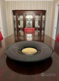 Centrotavola Guzzini anni 70 ottone lucite design