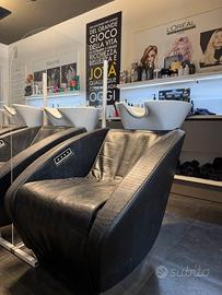 Poltrone lava testa per parrucchiere con vasca