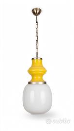 lampadario .murano gialla opalino