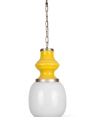 lampadario .murano gialla opalino