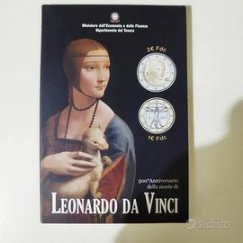 Dittico commemorativo Italia Leonardo Da Vinci 2+1