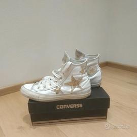 Converse Chuck Taylor All Star Hi in pelle bianca