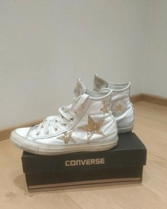 Converse Chuck Taylor All Star Hi in pelle bianca