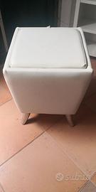 Mobiletto in legno bianco e/o cubo bianco