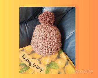 Berretto Pom-pon Lana Marrone 20euro